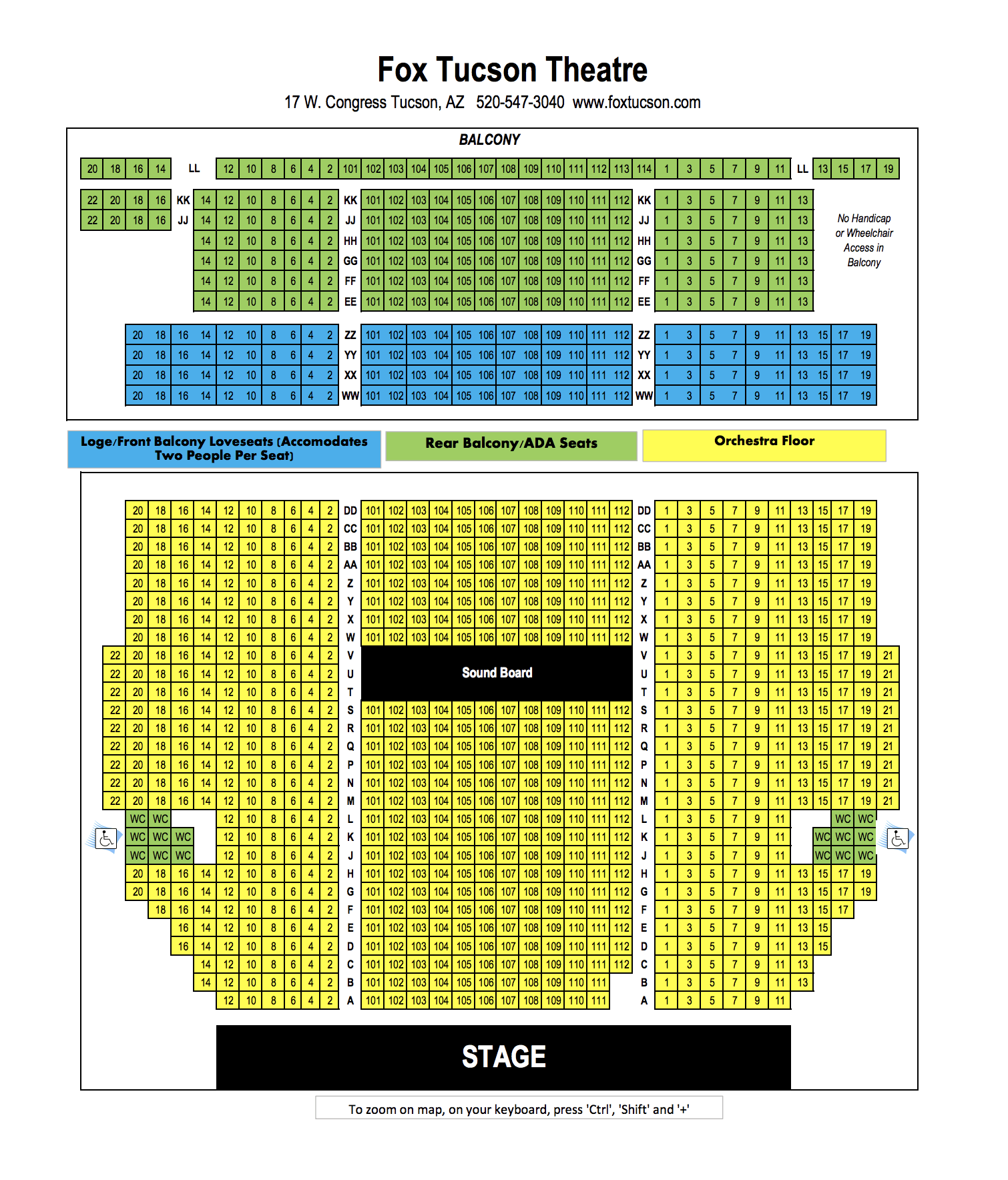 fox theatre seating chart