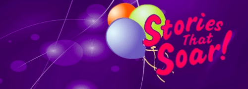 Stories that Soar logo on purple